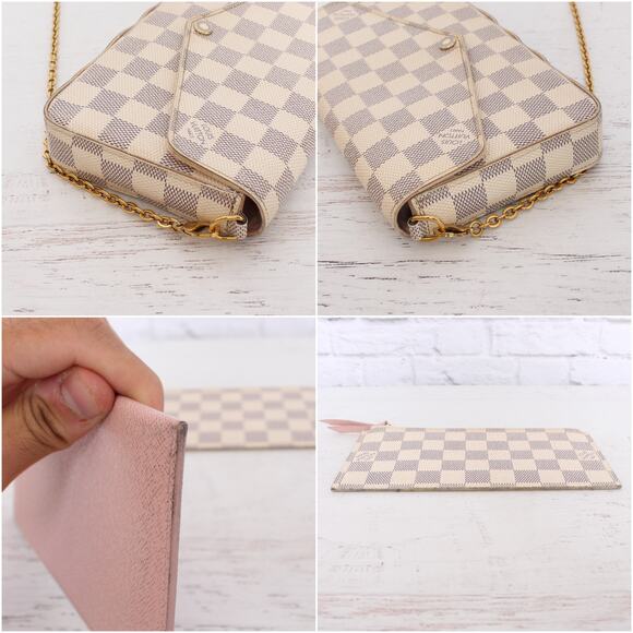 Louis Vuitton Pochette Felice Damier Azur Crossbody Shoulder Handbag Brown A4354 - Picture 7 of 12